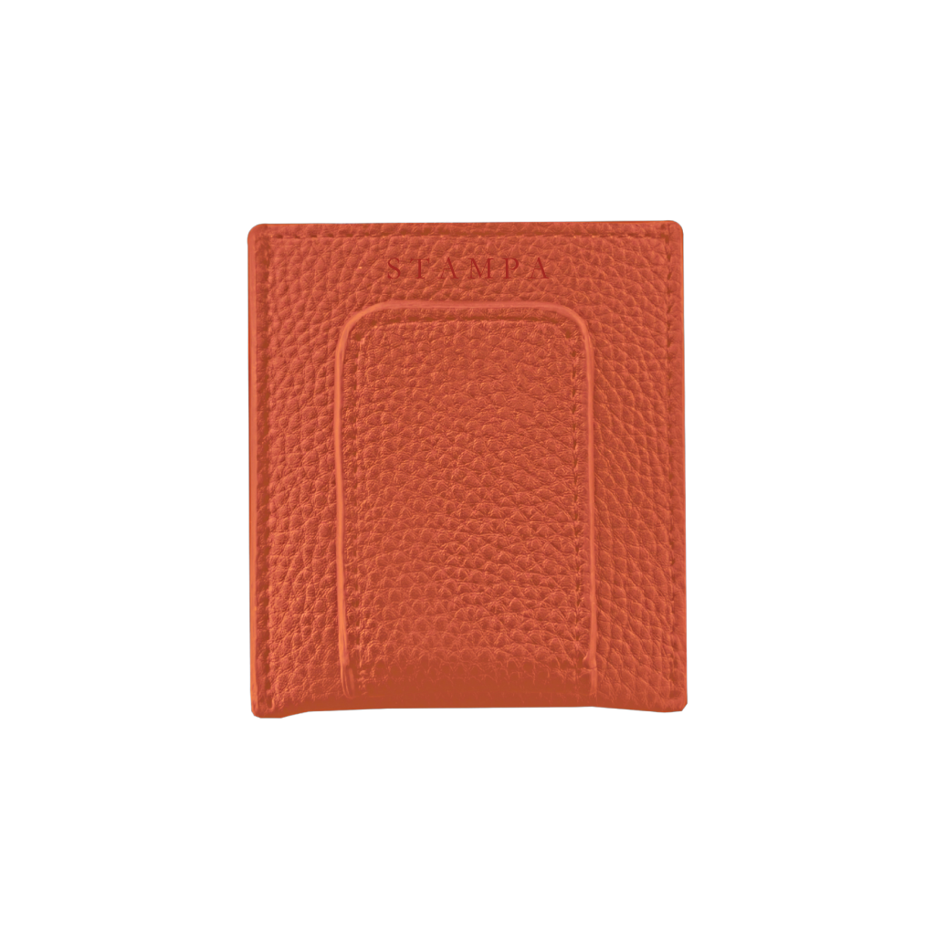 TARJETERO CON MONEY CLIP NARANJA